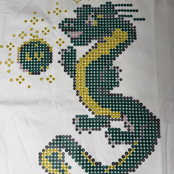 Louis Vuitton White Dragon Graphic Men's T-Shirt - Picture 2 of 5